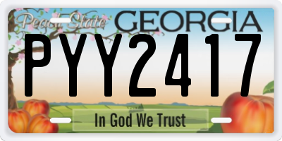 GA license plate PYY2417