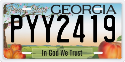 GA license plate PYY2419