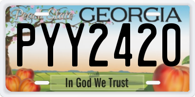 GA license plate PYY2420