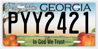 GA license plate PYY2421