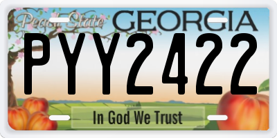 GA license plate PYY2422