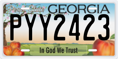 GA license plate PYY2423