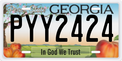 GA license plate PYY2424