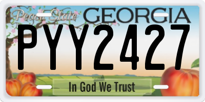 GA license plate PYY2427