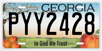 GA license plate PYY2428