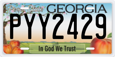 GA license plate PYY2429