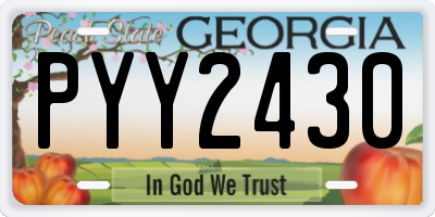 GA license plate PYY2430
