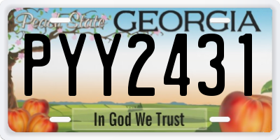 GA license plate PYY2431