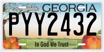 GA license plate PYY2432