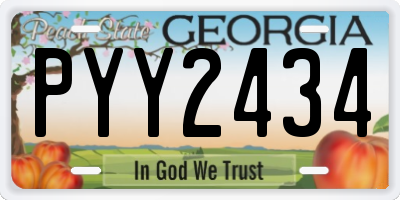 GA license plate PYY2434