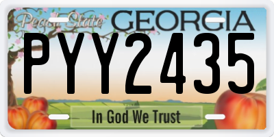 GA license plate PYY2435