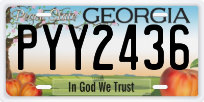 GA license plate PYY2436