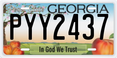 GA license plate PYY2437