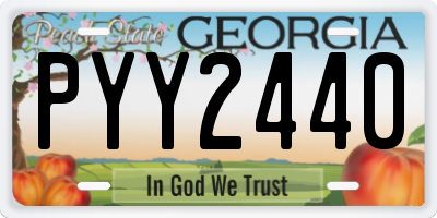 GA license plate PYY2440