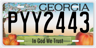 GA license plate PYY2443