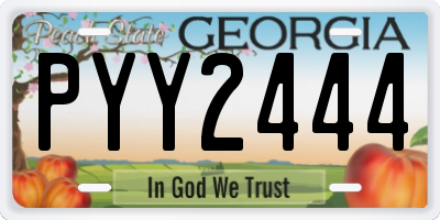 GA license plate PYY2444