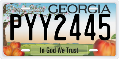 GA license plate PYY2445