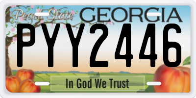 GA license plate PYY2446