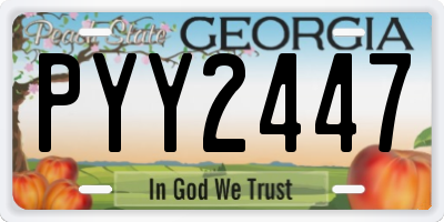 GA license plate PYY2447