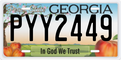 GA license plate PYY2449