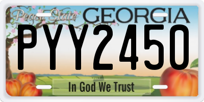 GA license plate PYY2450