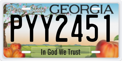 GA license plate PYY2451