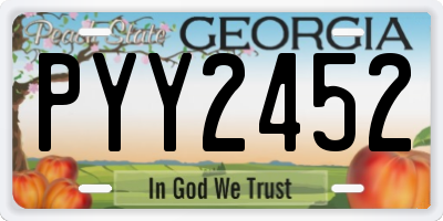 GA license plate PYY2452