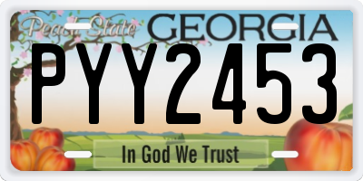 GA license plate PYY2453