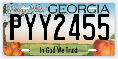 GA license plate PYY2455