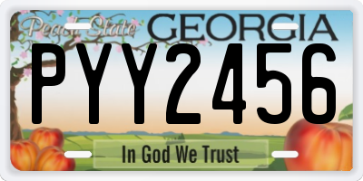 GA license plate PYY2456