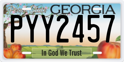 GA license plate PYY2457