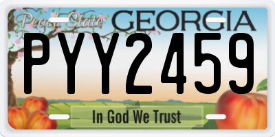 GA license plate PYY2459