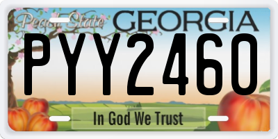 GA license plate PYY2460
