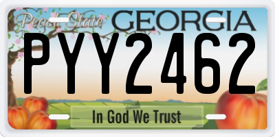 GA license plate PYY2462