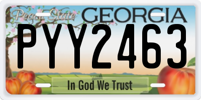 GA license plate PYY2463