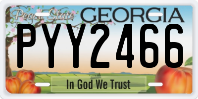 GA license plate PYY2466