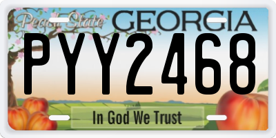 GA license plate PYY2468