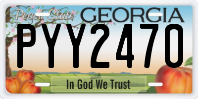 GA license plate PYY2470