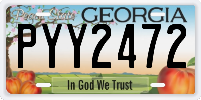 GA license plate PYY2472