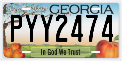 GA license plate PYY2474