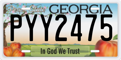 GA license plate PYY2475