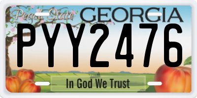 GA license plate PYY2476