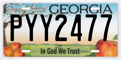 GA license plate PYY2477