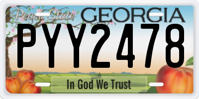 GA license plate PYY2478