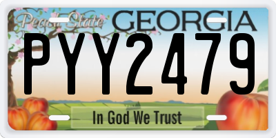 GA license plate PYY2479