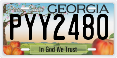 GA license plate PYY2480