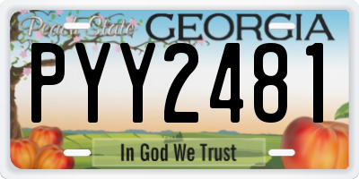 GA license plate PYY2481