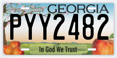 GA license plate PYY2482
