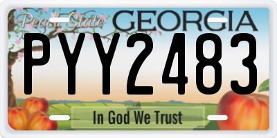 GA license plate PYY2483