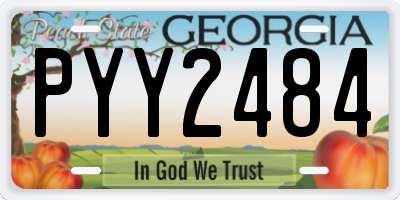 GA license plate PYY2484